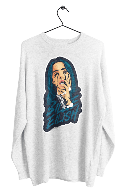 Світшот чоловічий з принтом "Billie Eilish". Активістка, біллі айліш, мизукант, права, співачка, тварини. 2070702