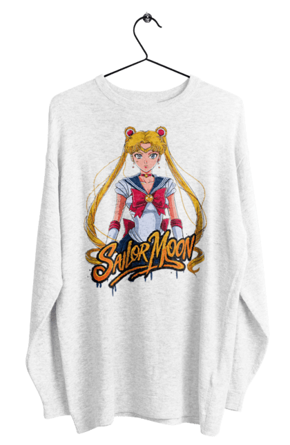 Men's sweatshirt with prints Sailor Moon. Anime, drama, magical girl, sailor moon, tv series, usagi tsukino. 2070702