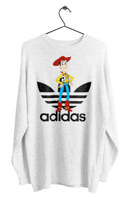 Свитшот мужской с принтом Adidas Вуди. Adidas, toy story, woody, адидас, вуди, история игрушек, мультфильм. 2070702