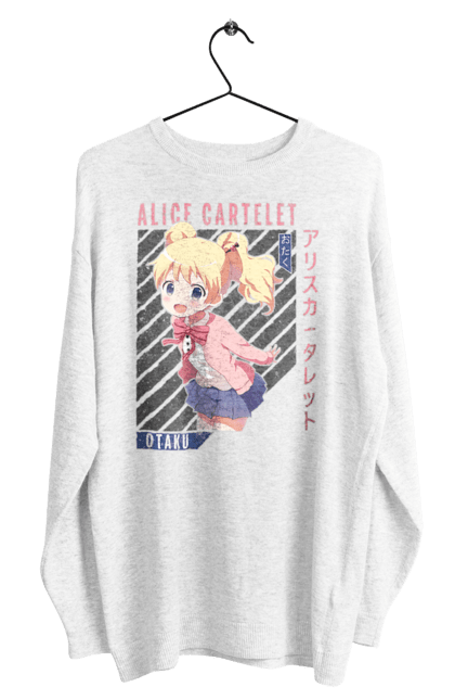 Свитшот мужской с принтом Золотая мозаика Алиса Картелет. Alice cartelet, anime, kiniro mosaic, kinmoza, manga, алиса, алиса картелет, аниме, золотая мозаика, манга. 2070702