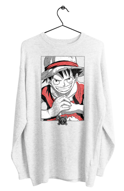 Men's sweatshirt with prints One Piece Luffy. Anime, luffy, manga, monkey de luffy, one piece, pirates. 2070702