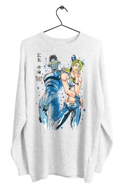 Men's sweatshirt with prints JOJO Jolyne Cujoh. Anime, jojo, jojo`s bizarre adventure, jojo’s bizarre adventure, jolyne cujoh, manga. 2070702