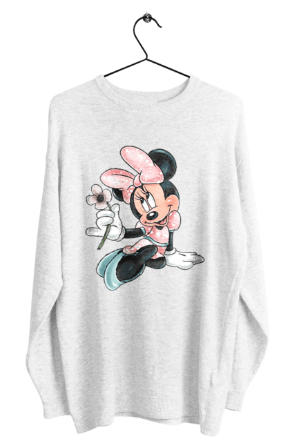 Men's sweatshirt with prints Minnie Mouse. Cartoon, disney, mickey, mickey mouse, minnie mouse. 2070702