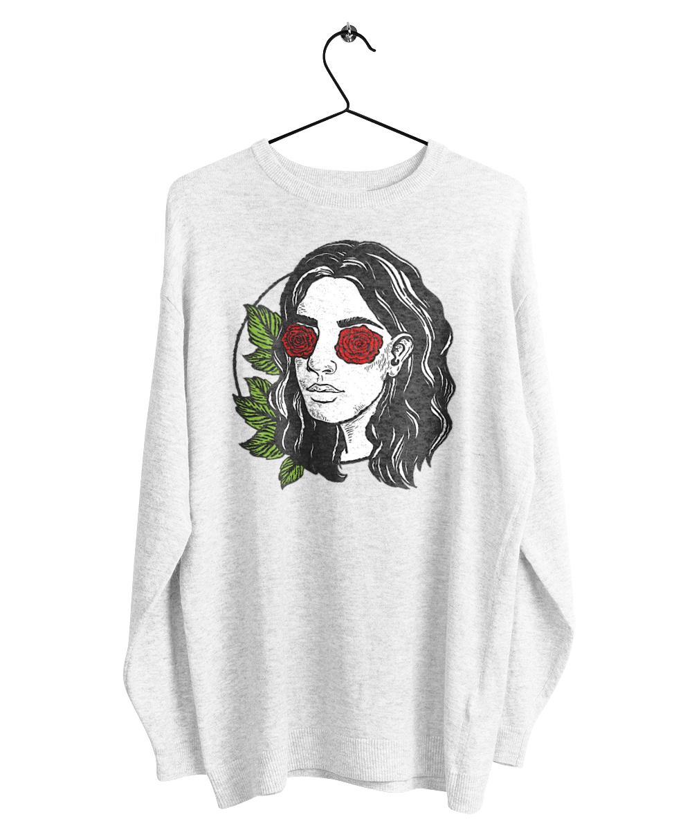 Девушка С Розами На Глазах