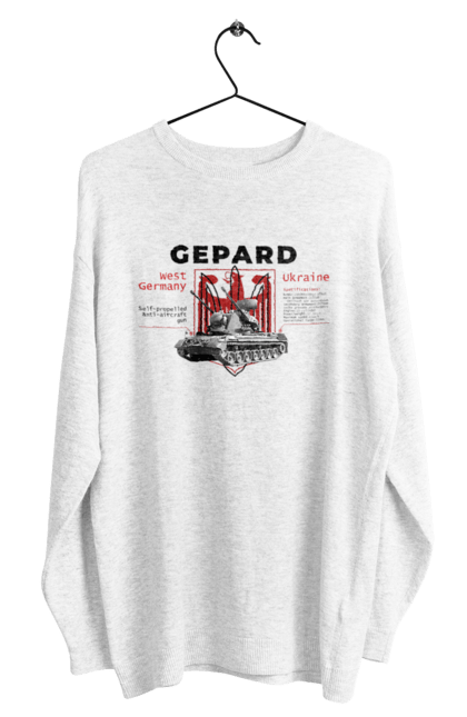 Світшот чоловічий з принтом "Gepard". F16, gepard, nasams, stinger, zuzana, гаубиця, два герби, залужний, сюзанна. 2070702