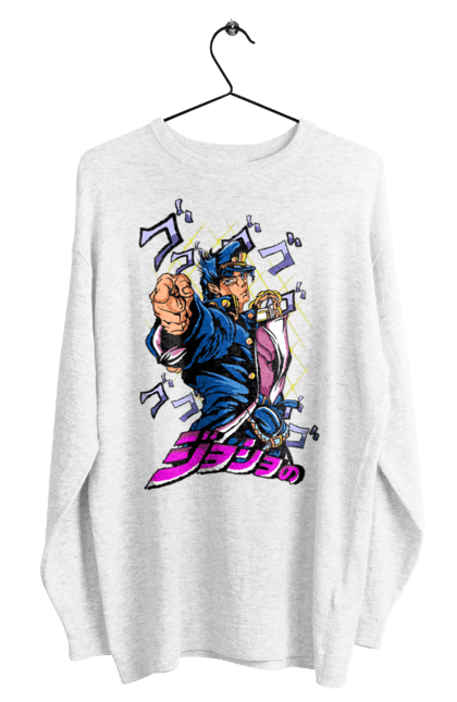 Men's sweatshirt with prints JOJO Jotaro. Anime, jojo, jojo`s bizarre adventure, jojo’s bizarre adventure, jotaro, jotaro kujo, manga. 2070702