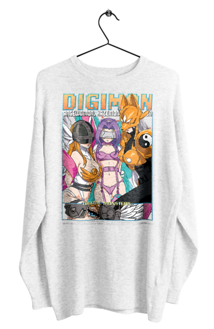 Свитшот мужской с принтом Digimon. Bandai, digimon, digital monsters, виртуальные питомцы, медиафраншиза. 2070702