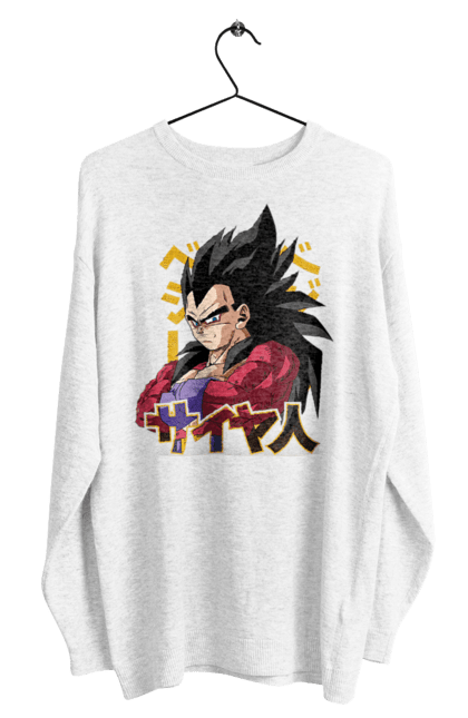 Men's sweatshirt with prints Dragon Ball Vegeta. Anime, dragon ball, goku, manga, tv series, vegeta. 2070702