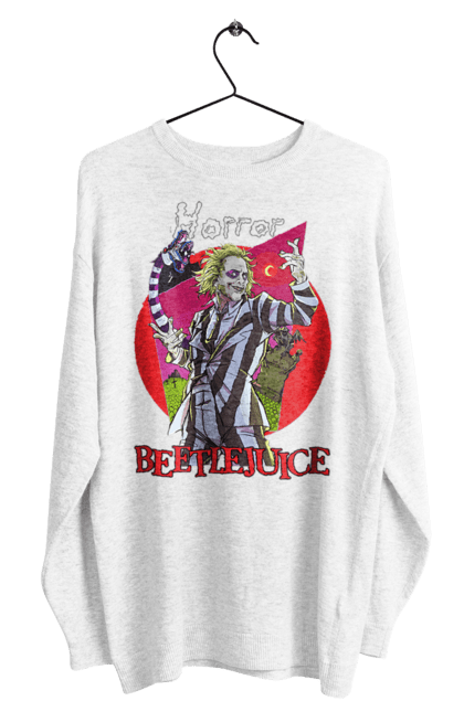 Світшот чоловічий з принтом "Бітлджюс". Beetlejuice, ghost, tim burton, warner bros, бітлджюс, жах, комедія, привид, тім бертон, фільм. 2070702