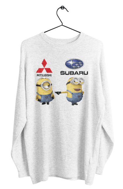 Світшот чоловічий з принтом "Minion Субару". Авто, машини, міньйони, мітсубісі, субару. 2070702