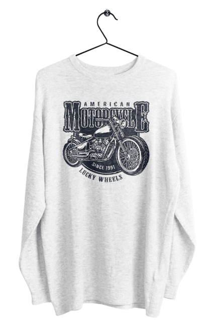 Світшот чоловічий з принтом "Крутий vintage мотоцикл". Америка, вінтаж, вінтажний, гарний, мотоцикл, мотоцикли, ретро, стильно, стильовий, чоловічий. 2070702