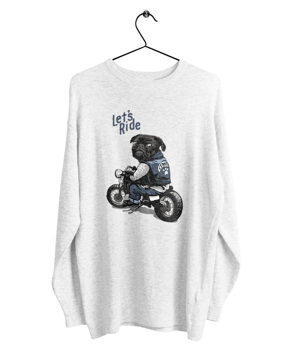 Pug on a motorcycle