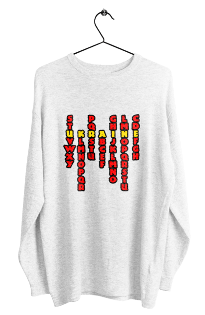 Світшот чоловічий з принтом "Україна". Абетка, авторський принт, латиниця, літери, напис, текст, україна. 2070702