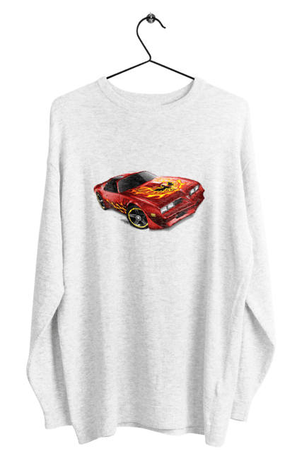 Світшот чоловічий з принтом "Машина червона, швидкісна". Їзда, колеса, машина, швидкість. 2070702