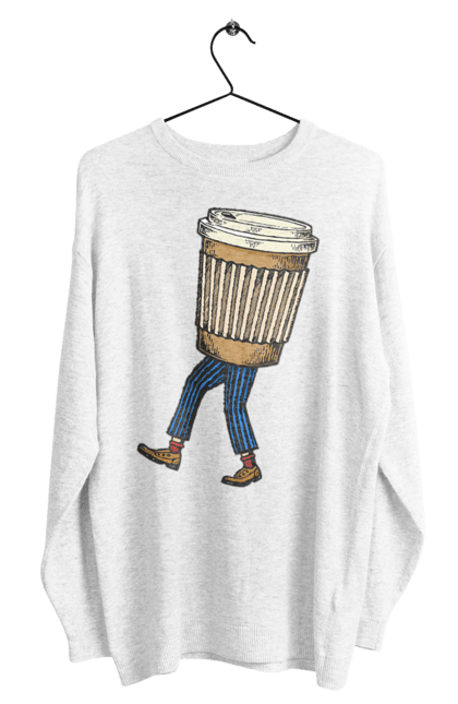 Світшот чоловічий з принтом "Людина Кава". Кава. 2070702