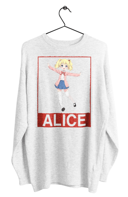 Men's sweatshirt with prints Kiniro Mosaic Alice Cartelet. Alice, alice cartelet, anime, gold mosaic, kiniro mosaic, kinmoza, manga. 2070702