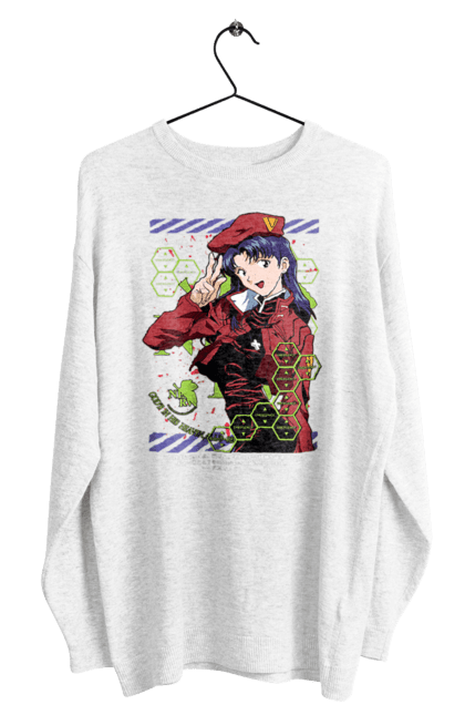 Світшот чоловічий з принтом "Євангеліон Місато". Misato, neon genesis evangelion, аніме, єва, євангеліон, манга, місато, місато кацурагі, синдзі, янгол. 2070702