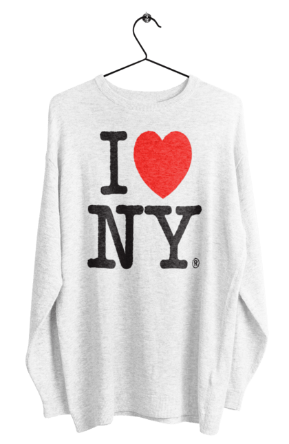 Світшот чоловічий з принтом "Я люблю Нью Йорк". I love, i love ny, new york, нью-йорк, ньюйорк, я люблю. CustomPrint.market