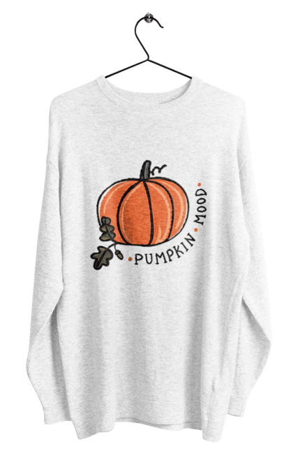 Світшот чоловічий з принтом "Punpkin mood". Haloween, pumpkin, гарбуз, осінь, тыква. CustomPrint.market