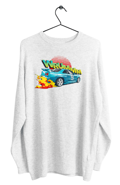 Світшот чоловічий з принтом "Авто". Авто, вогонь, вулиці, денги, дрифт, спорт, спортивне авто, швидкість. 2070702