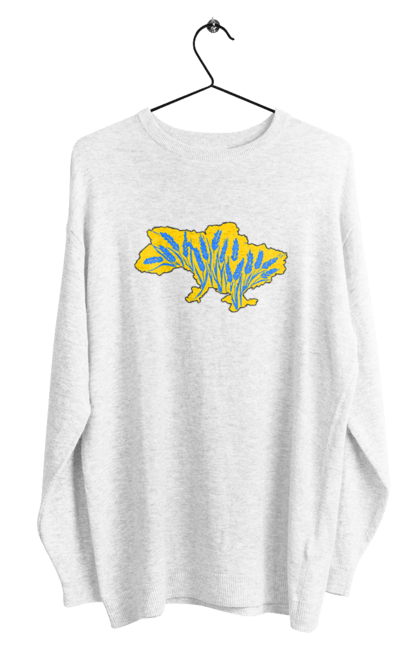 Світшот чоловічий з принтом "Україна". Зерно, мапа, патріотичне зображення, пщениця, україна, українська тематика. 2070702