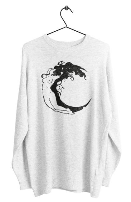 Men`s sweatshirt with prints Moon girl. Cosmic, girl, moon, space, stars. 2070702