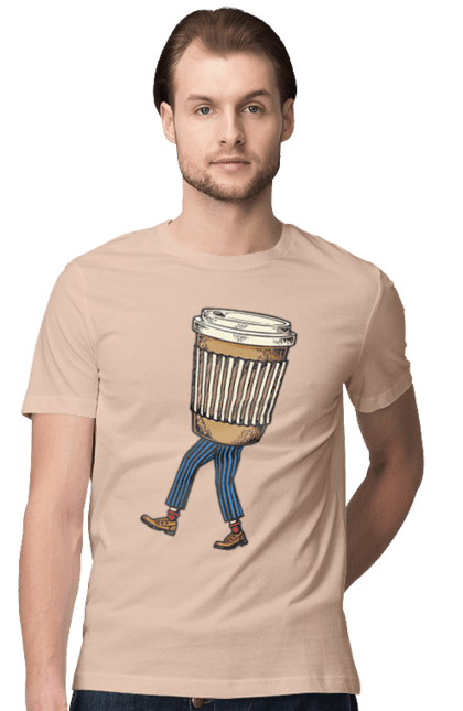 Футболка чоловіча з принтом "Людина Кава". Кава. 2070702