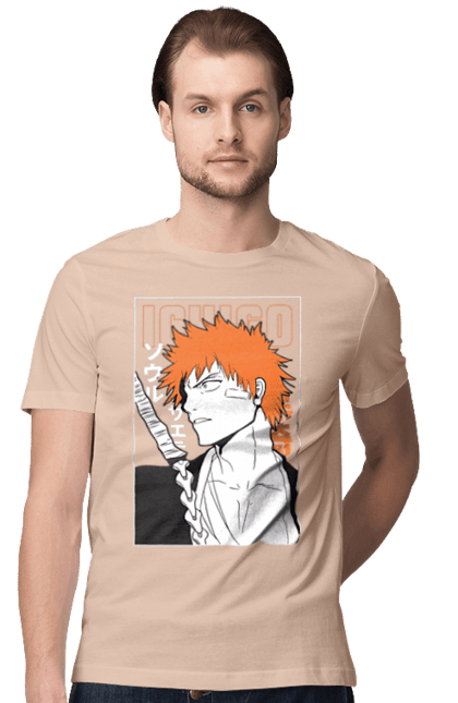 Men's t-shirt with prints Bleach Ichigo Kurosaki. Anime, bleach, ichigo, ichigo kurosaki, manga. 2070702