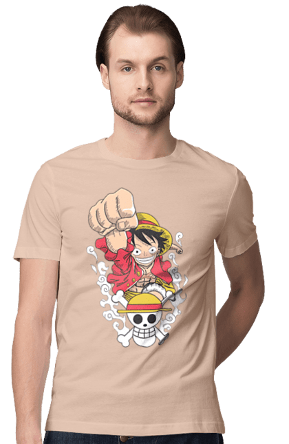 Men's t-shirt with prints One Piece Luffy. Anime, luffy, manga, monkey de luffy, one piece, pirates. 2070702