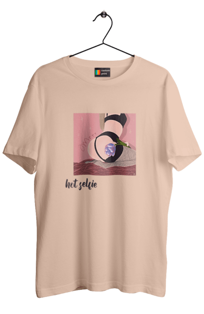 Футболка чоловіча з принтом "Hot selfie". +18, девушка, сексуально, селфі, тело. 2070702