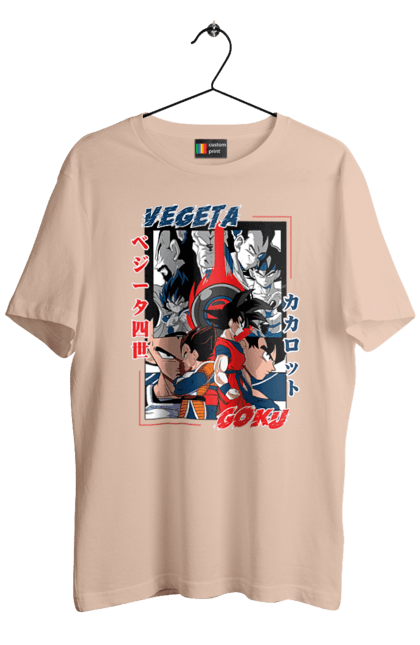 Men's t-shirt with prints Dragon Ball. Anime, dragon ball, goku, manga, tv series, vegeta. 2070702