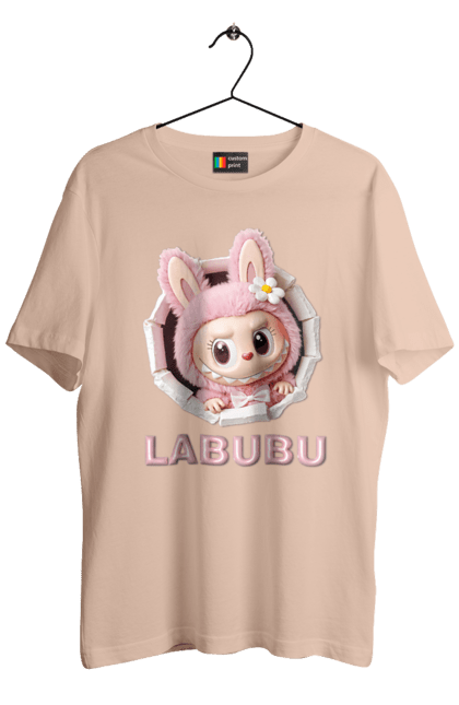 Футболка чоловіча з принтом "Лабубу". Іграшка лабубу, лабубу, лабубу кока кола, мерч лабубу, мила, рожева лабубу, смішна лабубу. 2070702