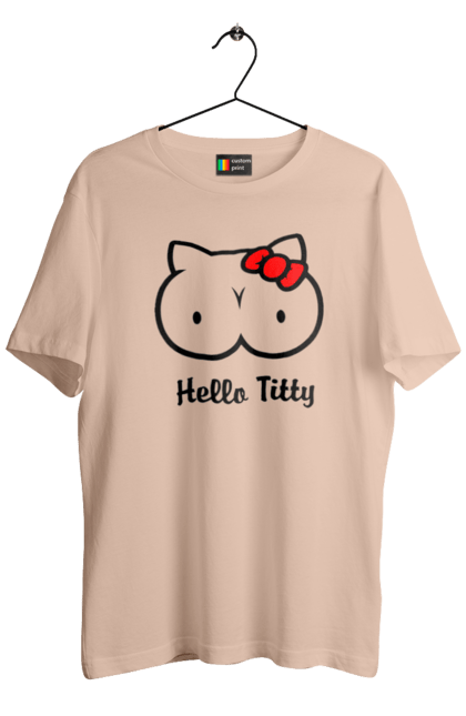 Футболка чоловіча з принтом "Hello Kitty". Hello, hello kitty, kitty, дорослі, краса. 2070702