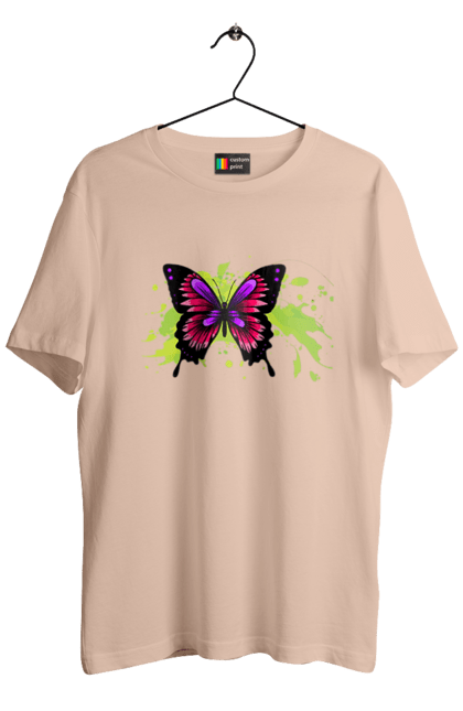 Men`s t-shirt with prints Pink Butterfly. Butterfly. 2070702