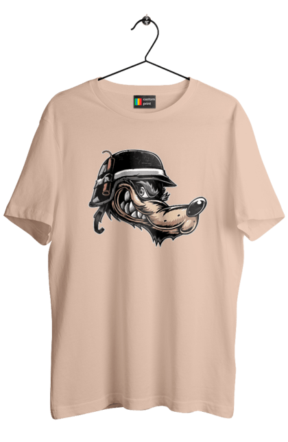 Футболка чоловіча з принтом "Вовк Байкер". Байк, байкер, вовк, волчара, захоплення, змагання, зуби, каска, мото, мотор, мотоцикл, мотоцикліст, мульт, мультик, мультфільм, мультяшний, ну почекай, посмішка, спорт, стиль, стильний, усмішка, хобі, шолом. 2070702