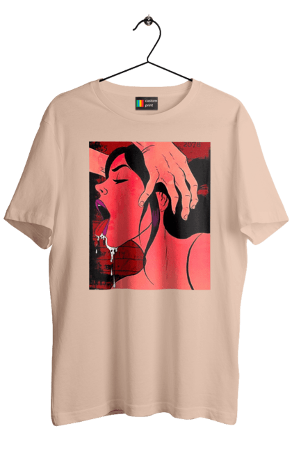 Футболка чоловіча з принтом "Дівчина Смокче Зі Слиною". Секс, смоктати. 2070702