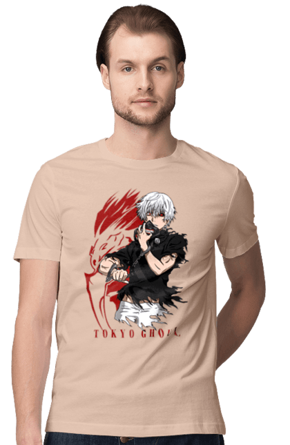 Футболка чоловіча з принтом "Токійський гуль". Kaneki ken, tokyo ghoul, аніме, драма, жахи, канеки кен, канекі кен, манга, токійський гуль, фантастика. 2070702