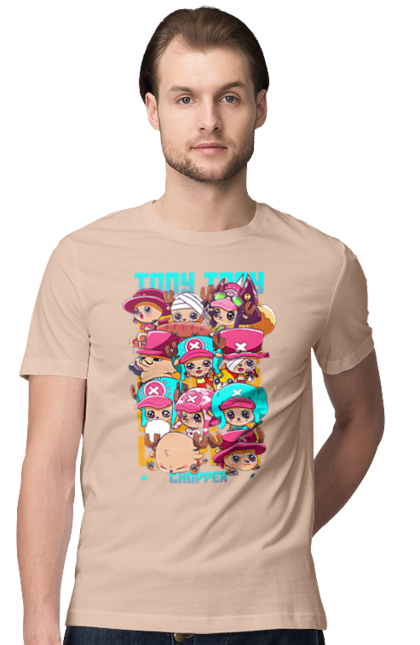 Men's t-shirt with prints One Piece Tony Tony Chopper. Adventures, anime, fantasy, light novel, manga, one piece, tony tony chopper, tv series. 2070702