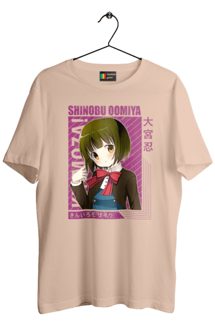 Men's t-shirt with prints Kiniro Mosaic Shinobu Omiya. Anime, gold mosaic, kiniro mosaic, kinmoza, manga, shinobu, shinobu omiya. 2070702