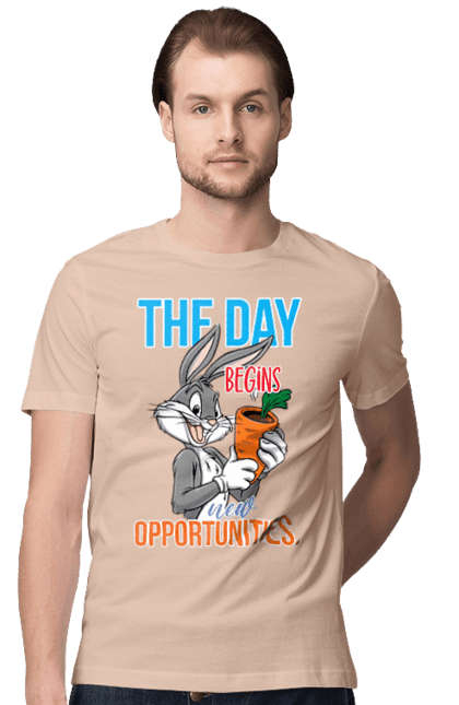 Men's t-shirt with prints Bugs Bunny. Bugs bunny, cartoon, looney tunes, merrie melodies. 2070702