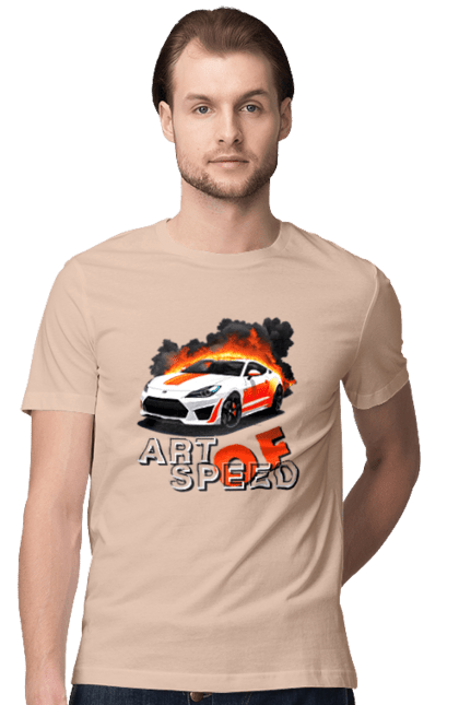 Футболка чоловіча з принтом "Швидкість". Авто, автомобіль, автомобільний, гонка, швидкість. 2070702