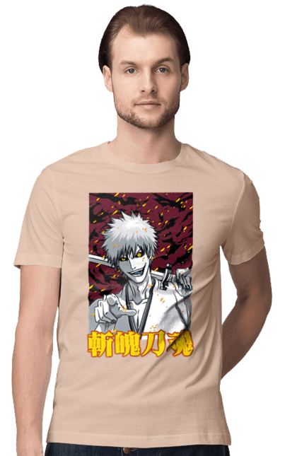 Men's t-shirt with prints Bleach Ichigo Kurosaki. Anime, bleach, ichigo, ichigo kurosaki, manga. 2070702