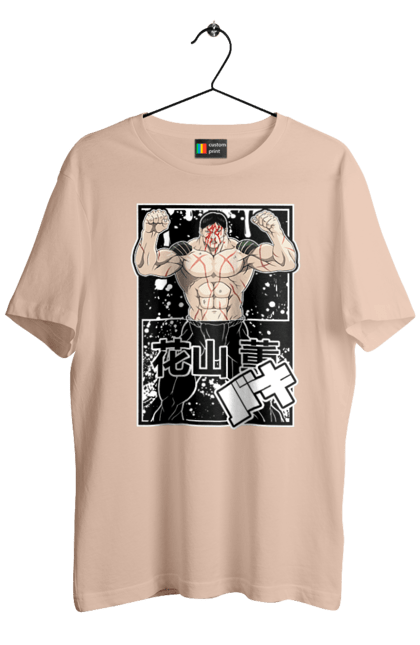 Футболка чоловіча з принтом "Боєць Бакі Ханаяма Каору". Anime, baki, baki the grappler, kaoru hanayama, manga, аніме, боєць баки, манга, ханаяма, ханаяма каору. 2070702