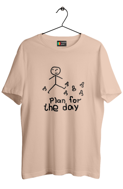 Футболка чоловіча з принтом "План на день". Гумор, жарти, меми, приколи, смішні. 2070702