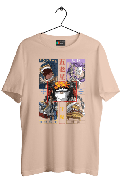 Men's t-shirt with prints One Piece Gorosei. Adventures, anime, fantasy, five elders, gorosei, light novel, manga, one piece, tv series. 2070702