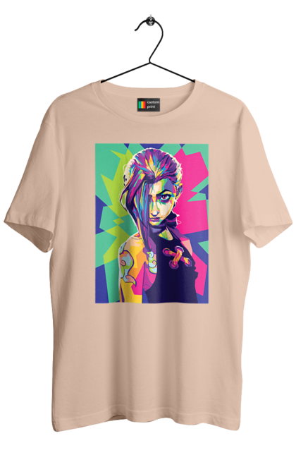 Men's t-shirt with prints Arcane. Animated series, arcane, fantasy, fortiche, jinx, league of legends, riot games, wai. 2070702