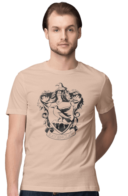 Men's t-shirt with prints Harry Potter Ravenclaw. Faculty, franchise, harry potter, hogwarts, hogwarts, ravenclaw. 2070702