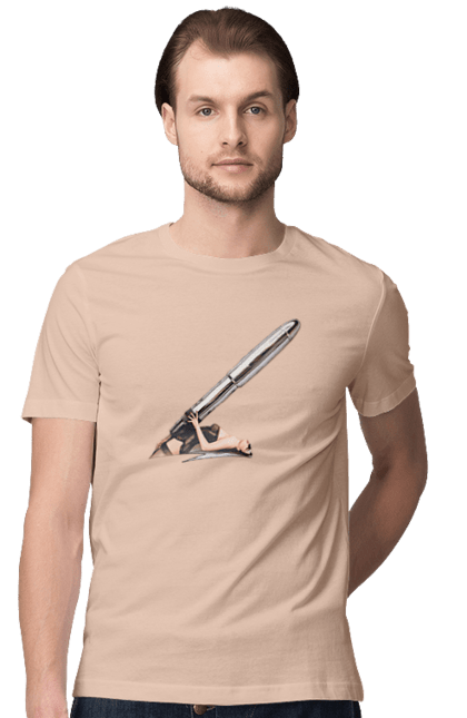 Футболка чоловіча з принтом "Великий Патрон". Дівчина, куля, патрон. 2070702