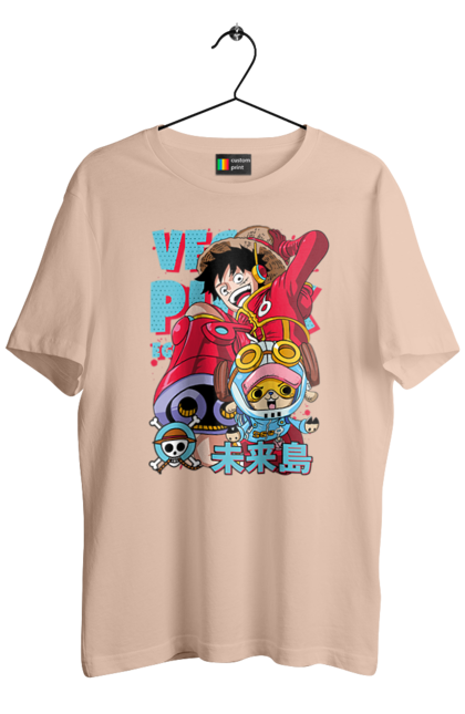 Men's t-shirt with prints One Piece Luffy. Anime, luffy, manga, monkey de luffy, one piece, pirates. 2070702