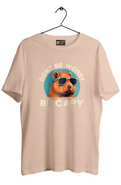 Men's t-shirt with prints Capybara. Animal, capybara, glasses, rodent. 2070702